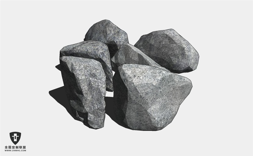 建筑景观假山石头SketchUp模型库草图大师模型下载Stone-042