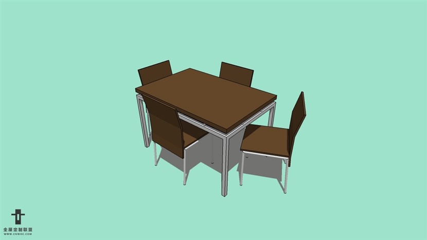 SketchUp草图大师桌椅套装模型下载-002SKP模型
