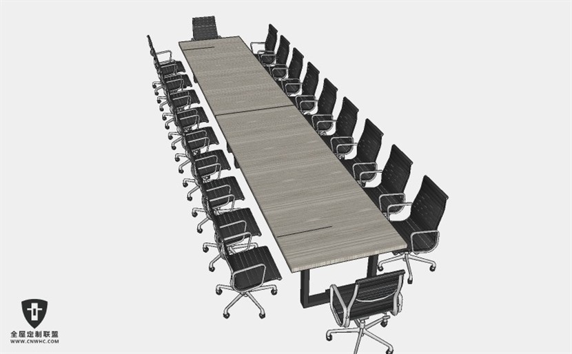 办公室家具会议桌椅子组合SketchUp模型库草图大师模型下载032