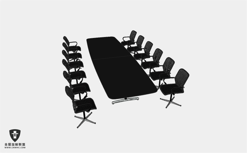 办公室家具会议桌椅子组合SketchUp模型库草图大师模型下载040
