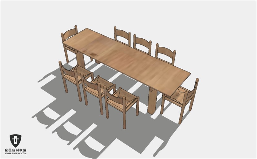 餐厅家具餐桌椅字组合SketchUp模型库草图大师模型下载159