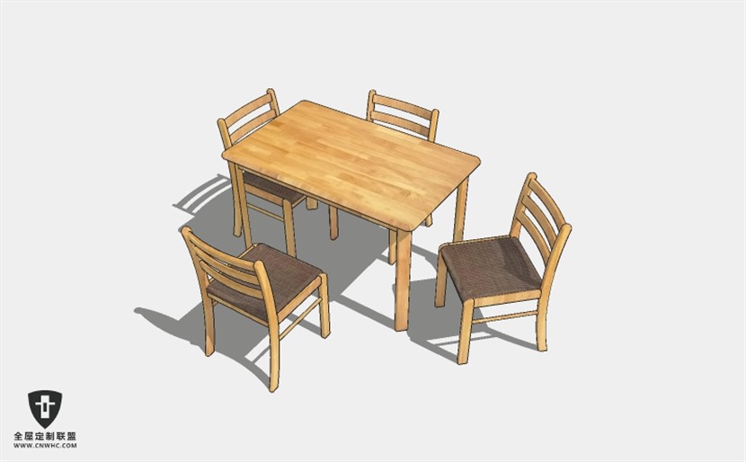 餐厅家具餐桌椅字组合SketchUp模型库草图大师模型下载162