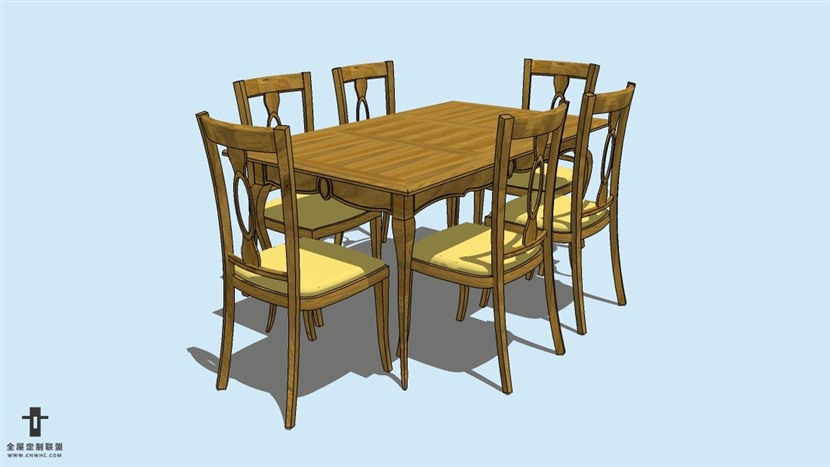 SketchUp精品桌子椅子模型草图大师桌椅组合模型下载-084SKP模型