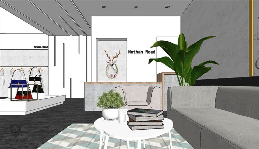SketchUp草图大师两个服装店设计方案场景SU模型下载0025