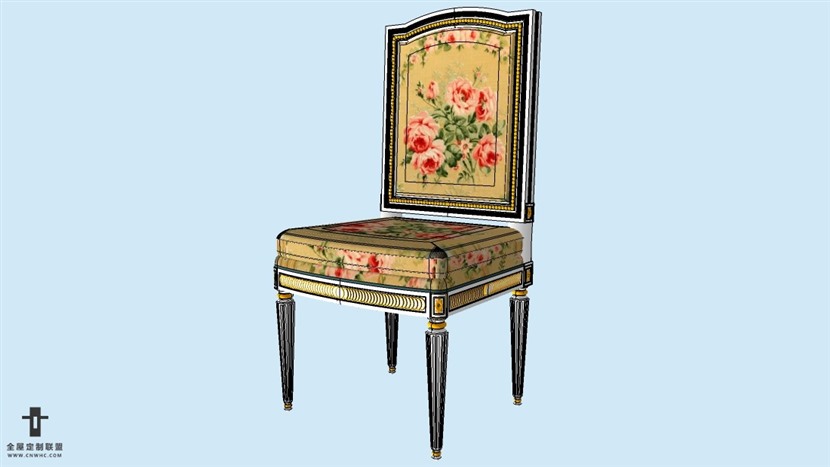 SketchUp草图大师精品欧式椅子模型下载-Chair-038SKP模型
