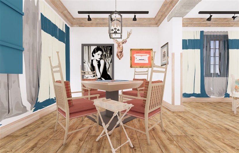 SketchUp草图大师民宿棋牌室Enscape室内场景SU模型下载0058