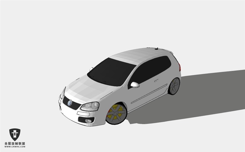 德国大众汽车Golf GTI运动型轿车 SketchUp模型库草图大师模型下载