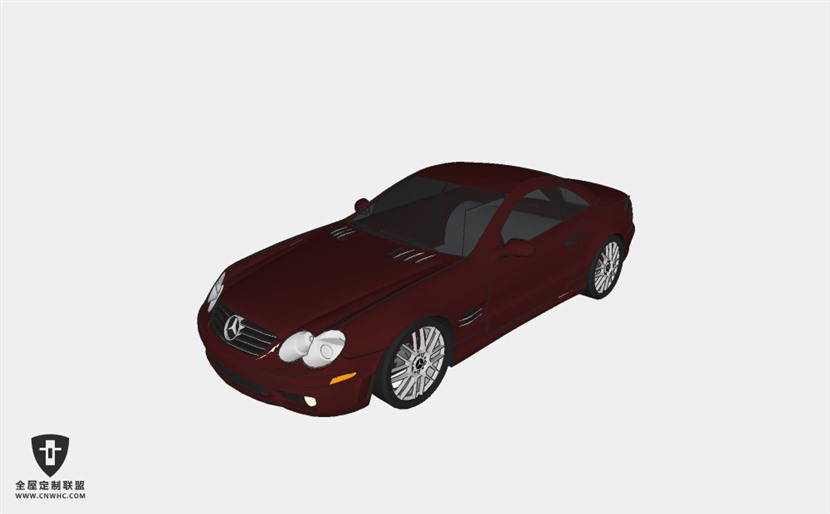 奔驰汽车Mercedes_SLK跑车赛车SketchUp模型库草图大师模型下载