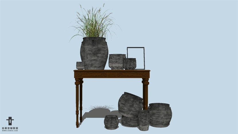 SketchUp草图大师中式风格家具精品摆设SU模型下载-122SKP模型
