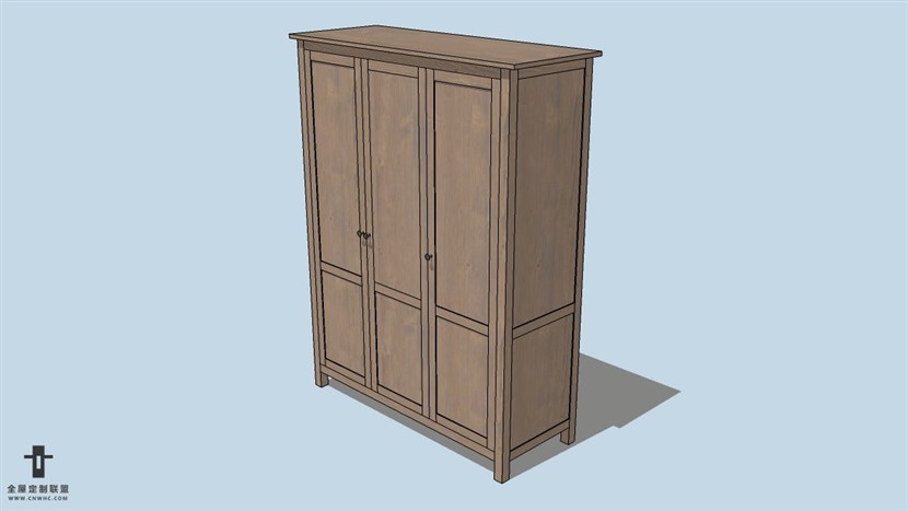 SketchUp草图大师宜家现代风格衣柜skp模型下载-144