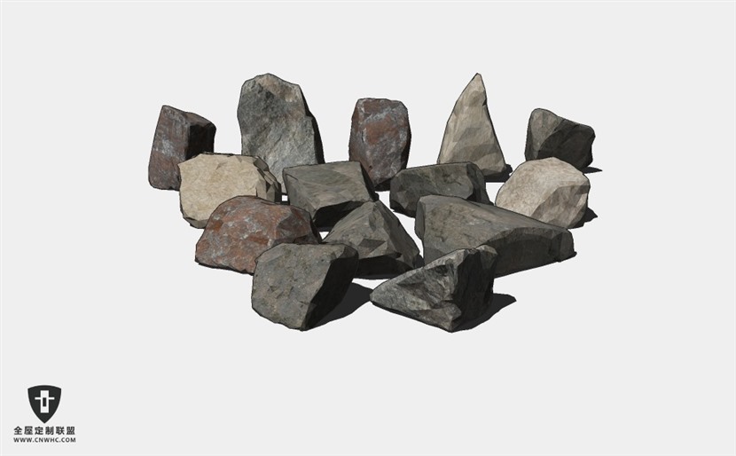 建筑景观假山石头SketchUp模型库草图大师模型下载Stone-054