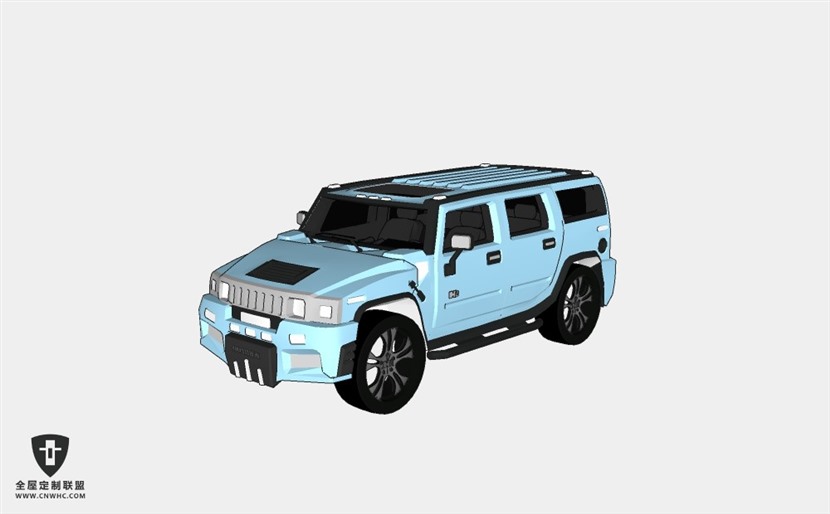 悍马汽车hummer_tuned SUV越野车皮卡车SketchUp模型库草图大师模型下载