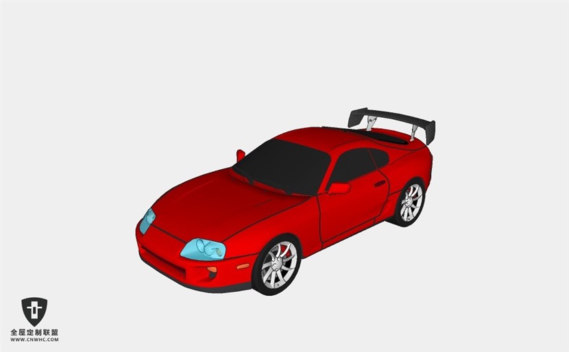 丰田汽车toyota_supra_stock赛车跑车SketchUp模型库草图大师模型下载