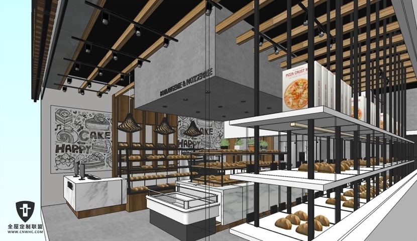 SketchUp草图大师面包店室内外场景SU模型下载0050