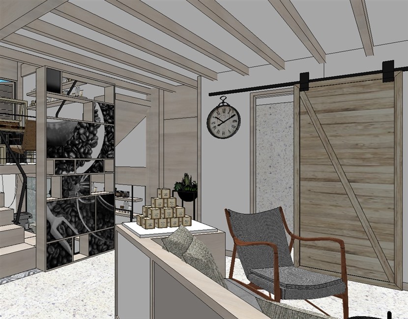 草图大师商业空间建筑模型SketchUp古镇咖啡店SU模型下载0179