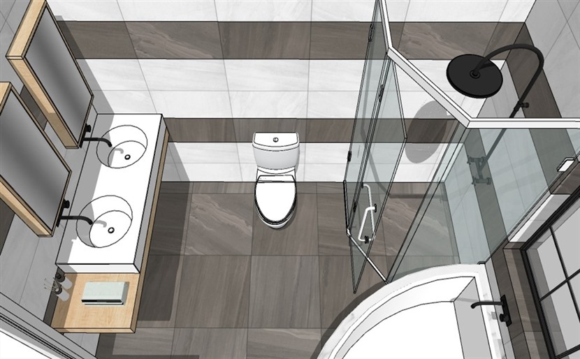 SketchUp草图大师北欧风格浴室卫生间室内整体SU模型下载0088