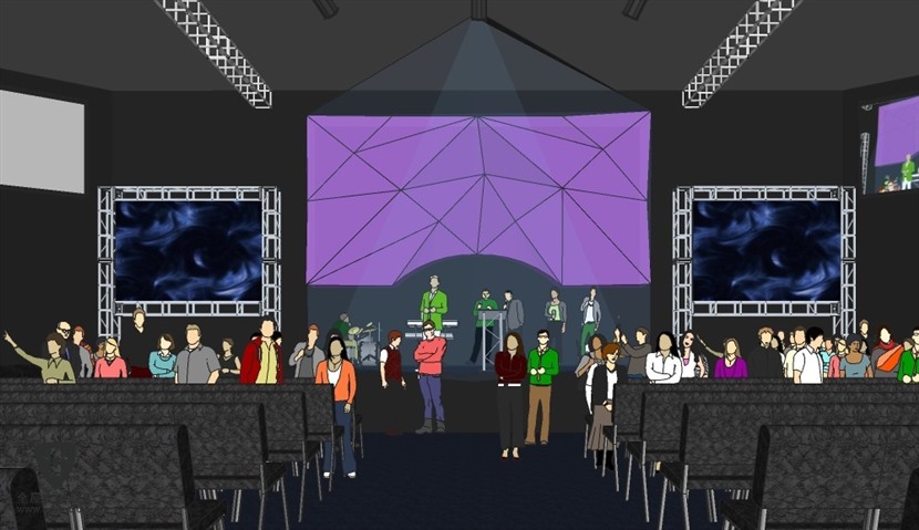 SketchUp草图大师室内舞台演讲台场景SU模型下载0065
