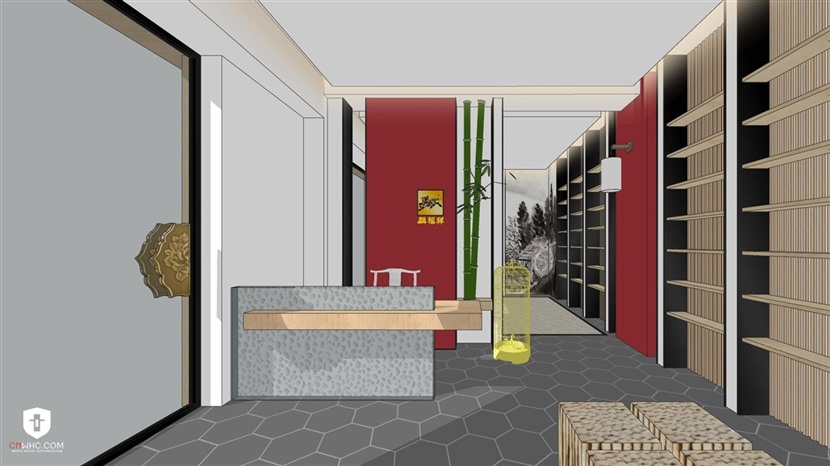 草图大师商业设计空间模型新中式布鞋专卖店SU模型下载0093