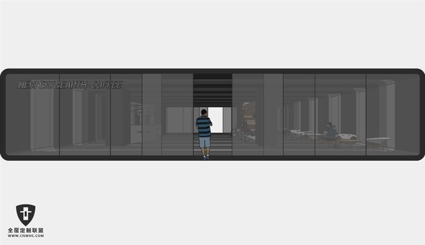 SketchUp草图大师极简主义咖啡厅方案室内场景SU模型下载0082