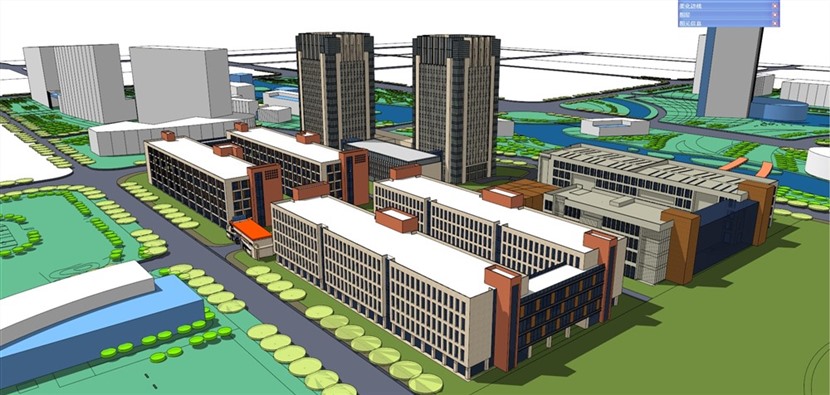 草图大师厂区建筑模型SketchUp科技创业园区SU模型下载0148