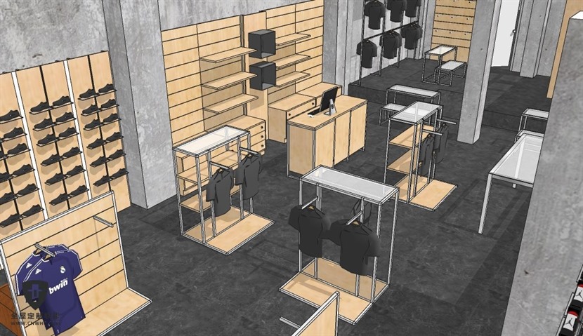 SketchUp草图大师运动装卖场室内场景SU模型下载0077
