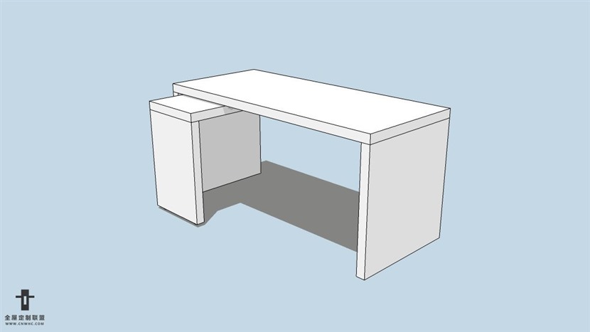 SketchUp草图大师宜家现代风格书桌skp模型下载-189SKP模型