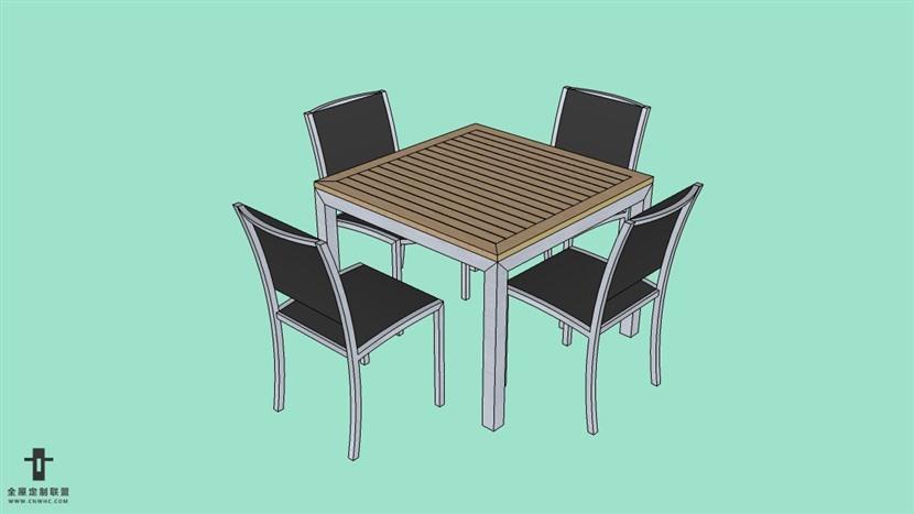 SketchUp草图大师桌椅组合模型下载-075SKP模型