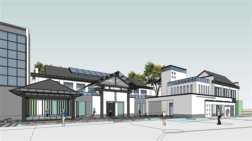 草图大师徽派建筑模型SketchUp新中式草原别墅SU模型0211