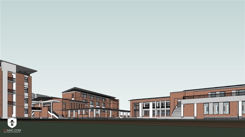 草图大师学校建筑模型SketchUp中学教学楼SU模型下载0165