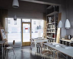 Vray材质商业空间场景草图大师小型工作室SU模型下载0017