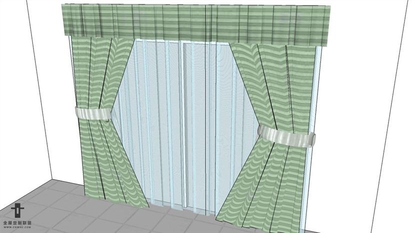 SketchUp草图大师精品布艺窗帘模型下载-413SKP模型
