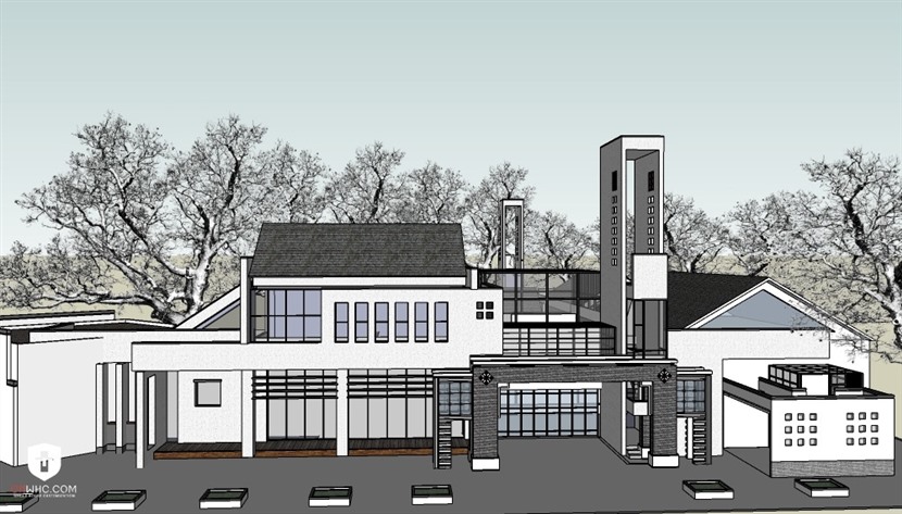 草图大师徽派建筑模型SketchUp新中式别墅SU模型0241