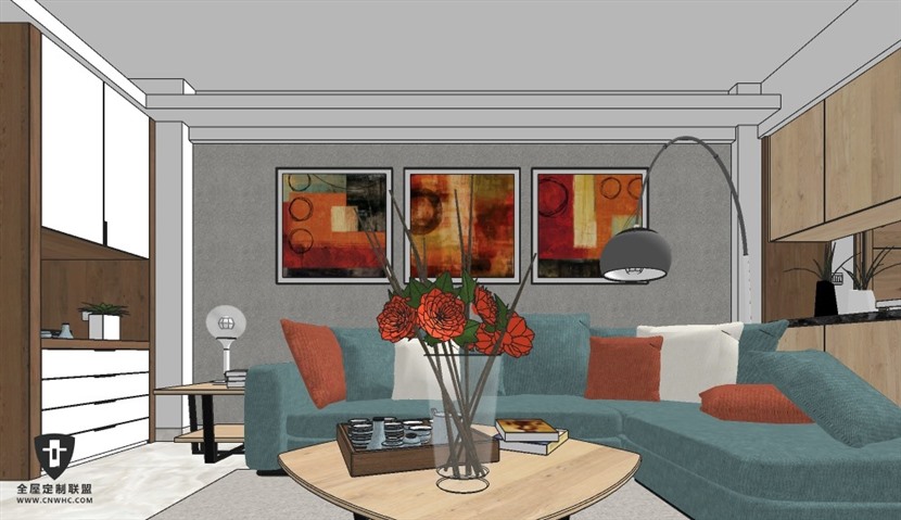 SketchUp草图大师现代风格室内设计方案SU模型下载0148