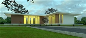 Vray材质草图大师室外建筑现代风格大平层SU模型下载017