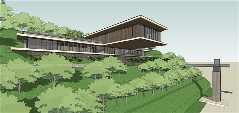华联地产山地会所草图大师建筑设计方案模型下载366