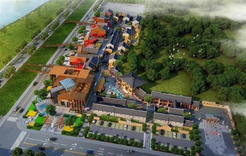 陕西岐山民俗风貌中式仿古小镇SketchUp建筑设计方案模型下载641