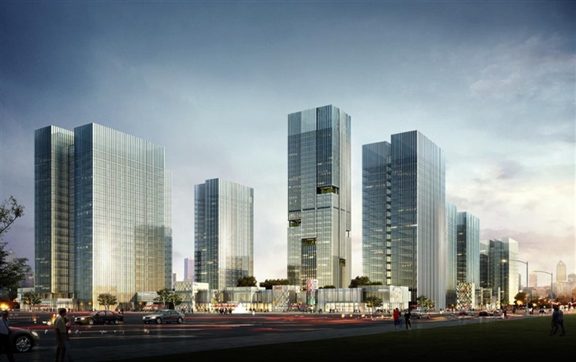 北京通州商务办公区草图大师SU建筑设计方案模型下载533