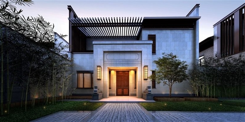 上海朱家角泰森古涧堂淀湖院SketchUp建筑设计方案模型下载658