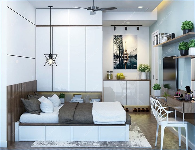Vray材质SketchUp室内场景草图大师卧室模型下载023