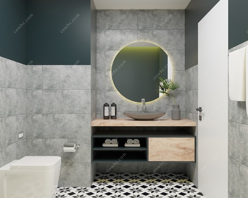 Vray材质SketchUp草图大师浴室卫生间模型下载011