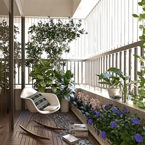 Vray for SketchUp室内场景草图大师客厅阳台模型下载070