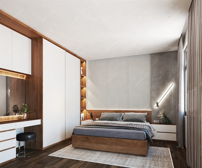 Vray材质SketchUp室内场景草图大师卧室模型下载539