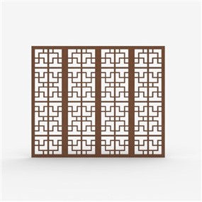 新中式门窗SketchUp草图大师模型下载039