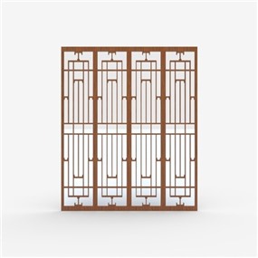 新中式门窗SketchUp草图大师模型下载056