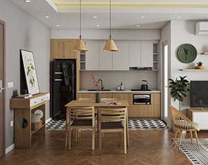 Vray材质SketchUp草图大师厨房客餐厅场景模型下载826