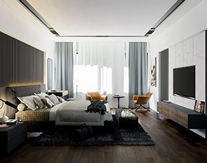 Vray材质SketchUp草图大师卧室场景模型下载853