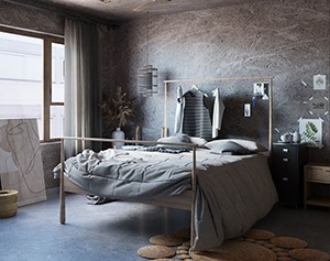 Vray材质SketchUp草图大师卧室场景模型下载858