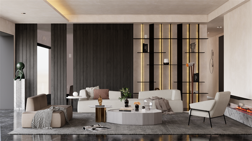 Enscape现代客厅SketchUp草图大师模型下载154