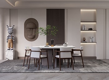 Enscape侘寂风格客餐厅SketchUp草图大师模型下载180