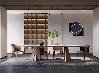 Enscape侘寂风格客餐厅SketchUp草图大师模型下载188